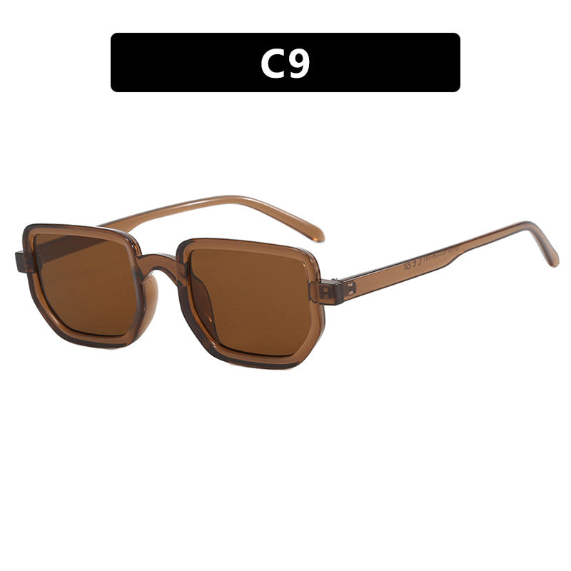 Damen geometrische Sonnenbrille mit modischem Rahmen und schützenden Gläsern Karnz