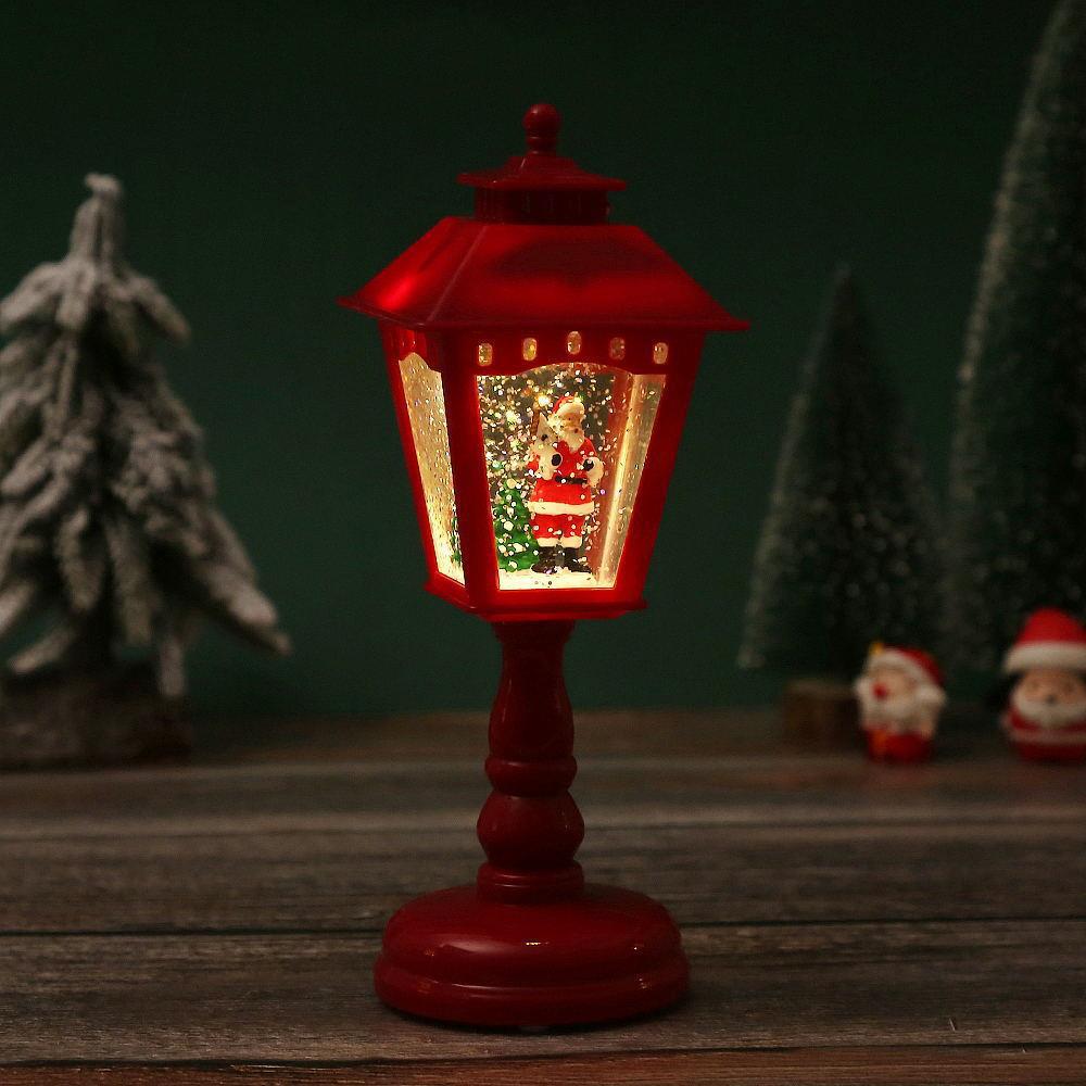 Nostalgische Weihnachtslaterne mit Santa Figur Karnz