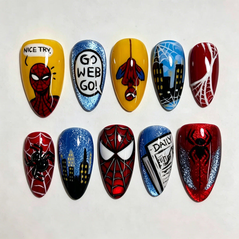 Comic-inspirierte Press-On Nagelkunst Set
