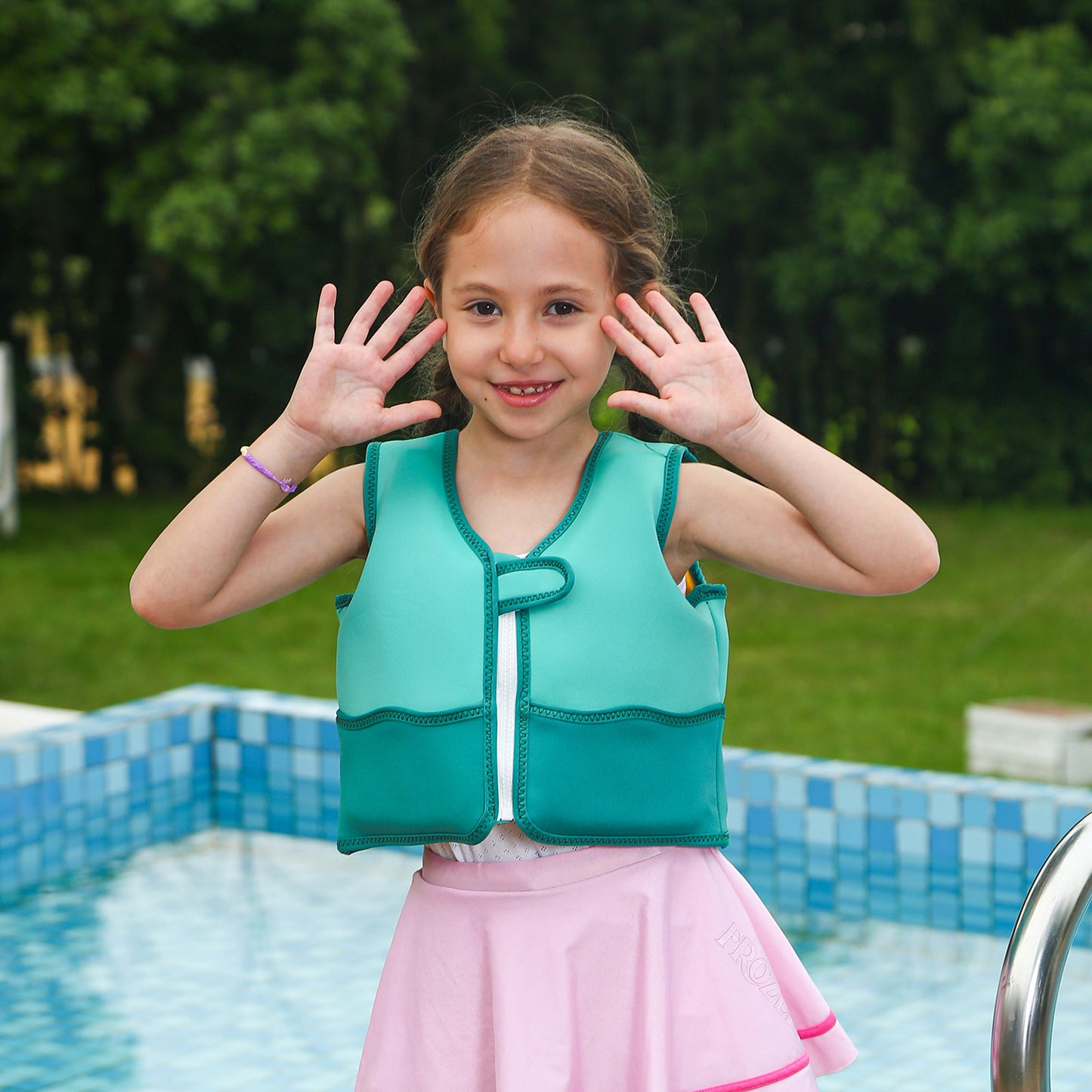 Damen Aufblasbare Schwimmhilfe mit farbigem Flamingo-Design Karnz