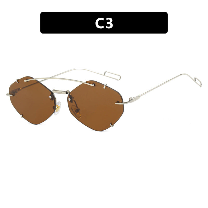 Damen geometrische Sonnenbrille mit ultraleichtem Metallrahmen Karnz