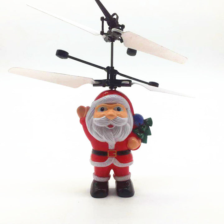 Fliegende Weihnachtsmann Dekofigur mit Rotor