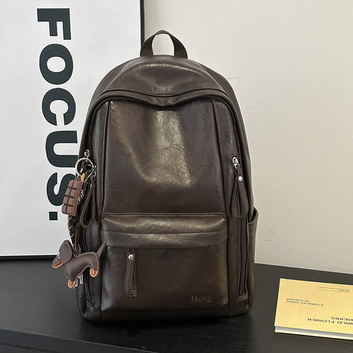 Langlebiger Leder-Rucksack mit Mehrfachfach-Design