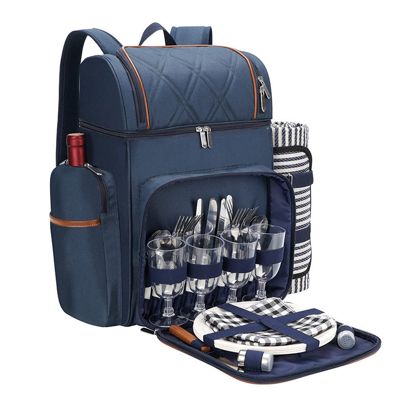 Gourmet Picknick Rucksack mit Geschirr und Kühlfach Karnz