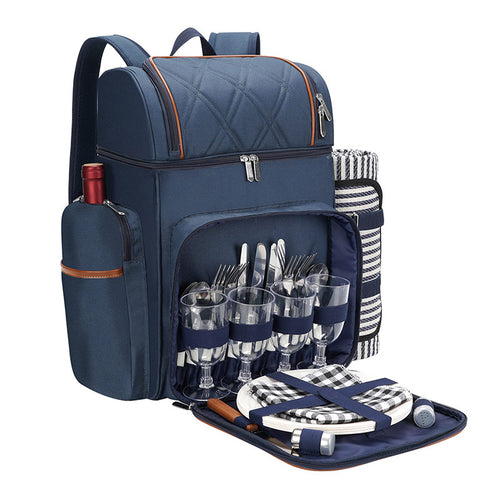 Gourmet Picknick Rucksack mit Geschirr und Kühlfach Karnz