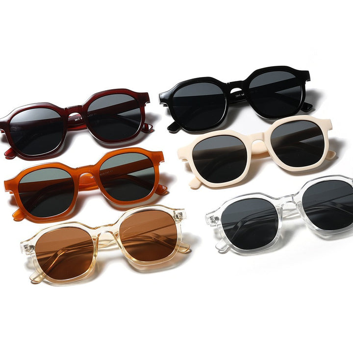 Damen stylische Sonnenbrille mit klarem Rahmen und polarisierten Gläsern Karnz