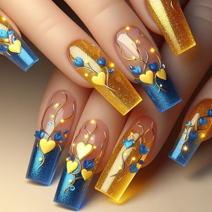 Kreative Nagelkunst mit Herz- und Blumenmotiven Karnz