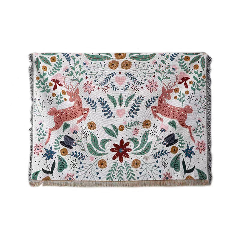 Blumenmuster Cozy Strick-Wurfdecke
