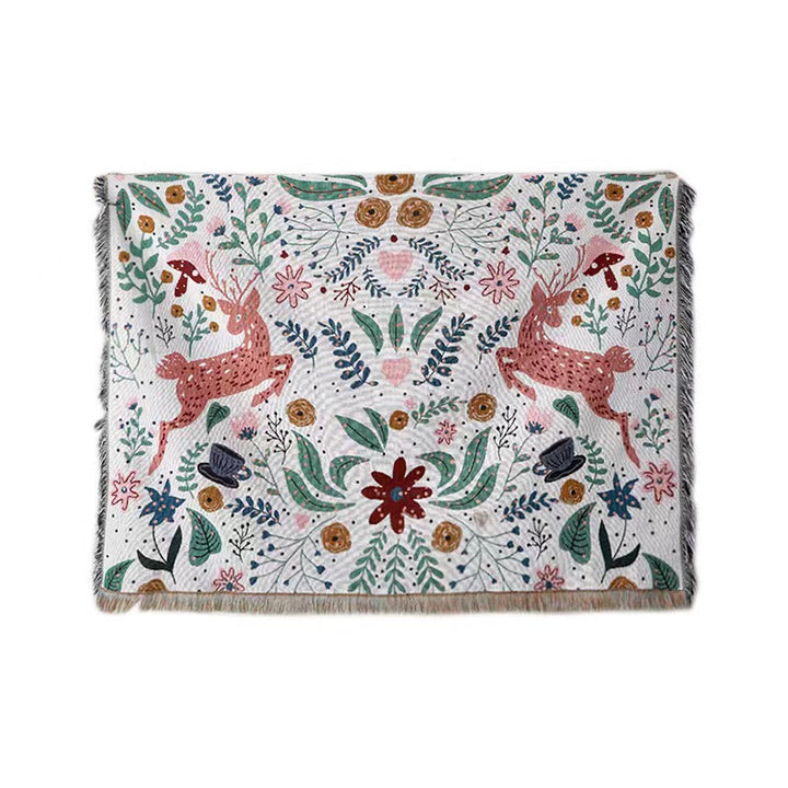 Blumenmuster Cozy Strick-Wurfdecke