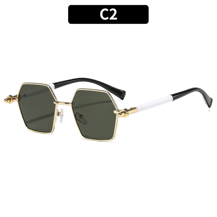 Luxus hexagonale Rahmen Sonnenbrille