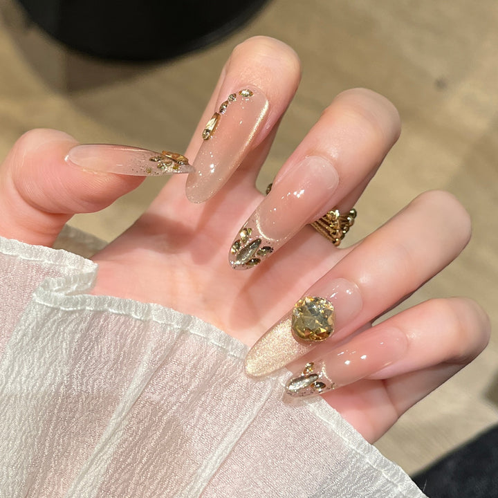 Elegante glitzerverzierte Press-On-Nagelverlängerungen Karnz