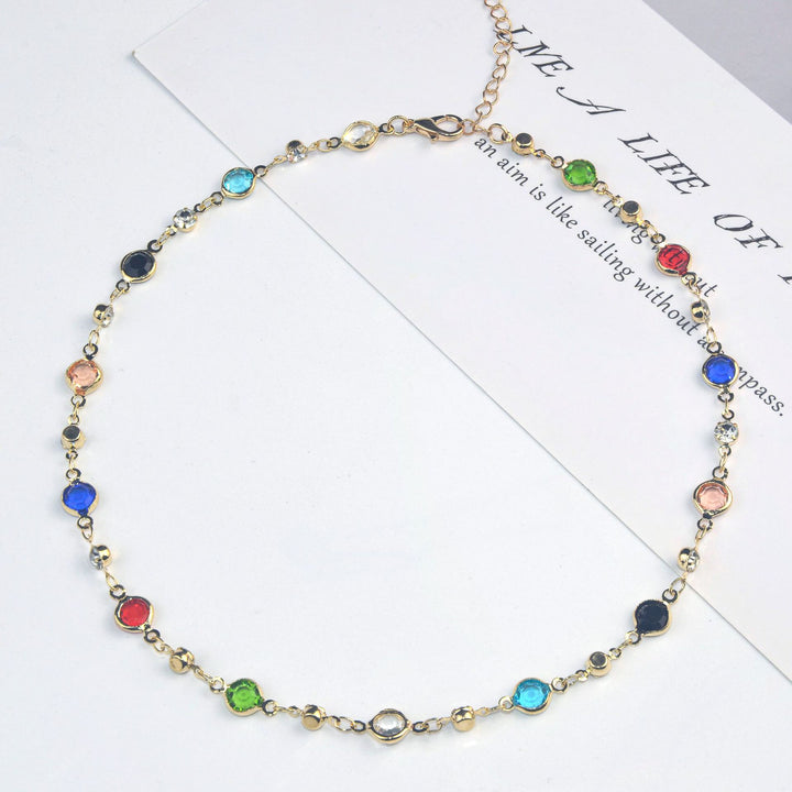Elegante Stein Strass Halskette Karnz