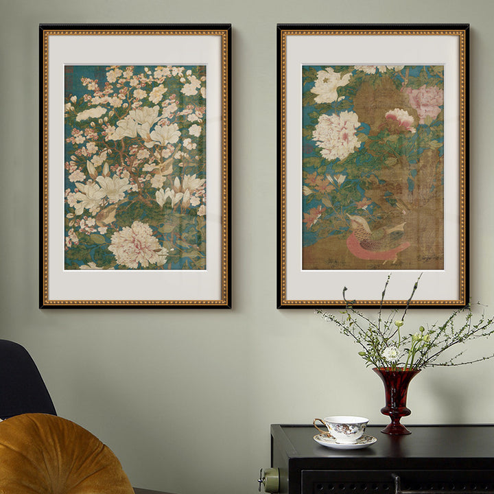 Elegante gerahmte Blumen Kunst