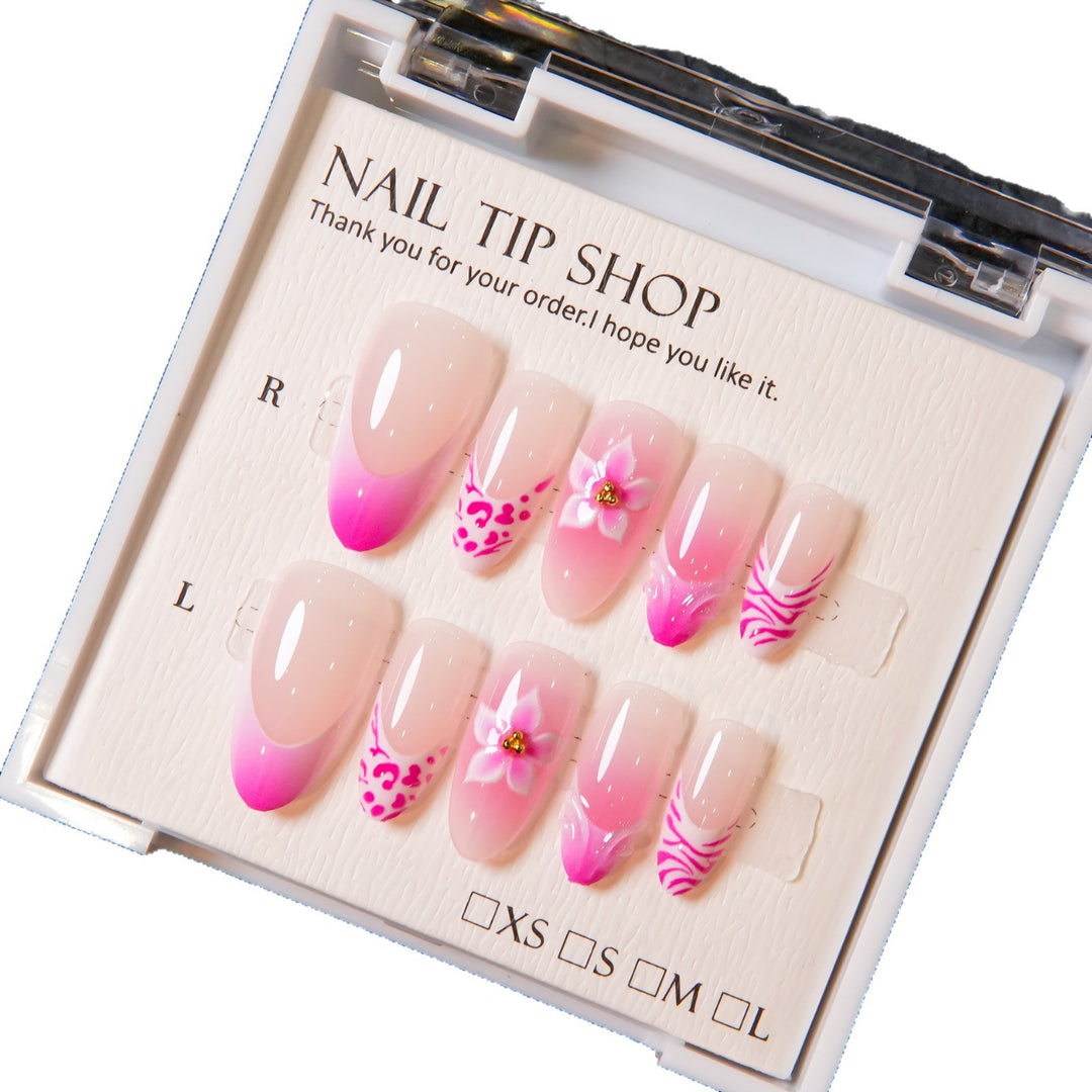 Künstlerische florale Druck-Nagelverstärkungen
