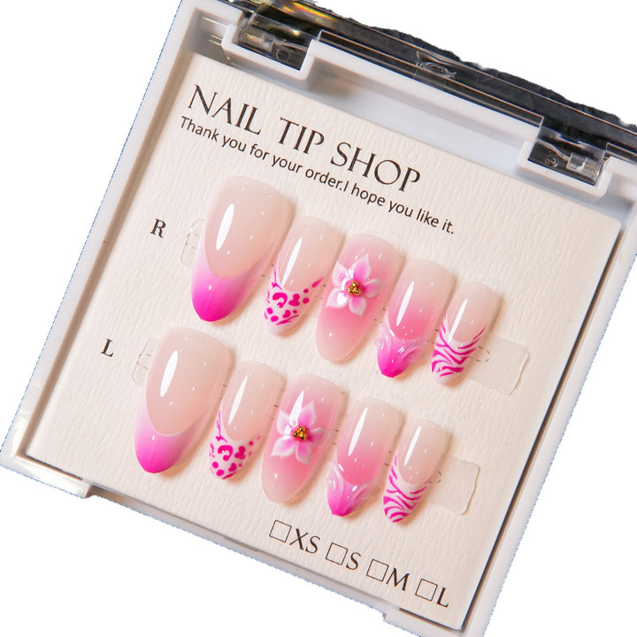 Künstlerische florale Druck-Nagelverstärkungen