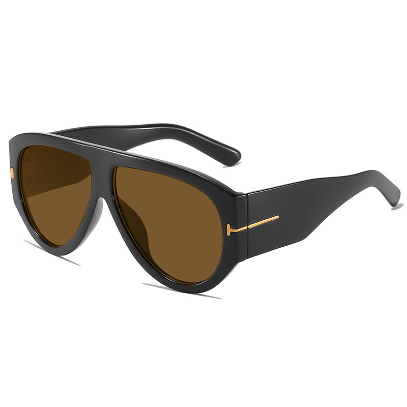 Modebewusste Übergroße Schild-Sonnenbrille Karnz