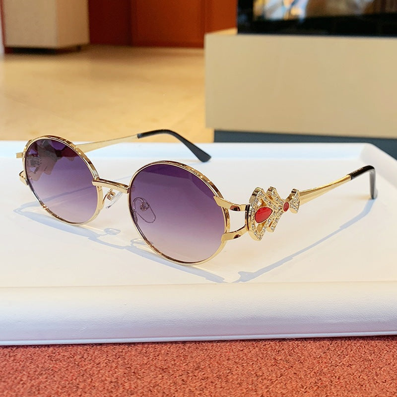 Damen elegante rechteckige Sonnenbrille mit glamourösen Verzierungen Karnz