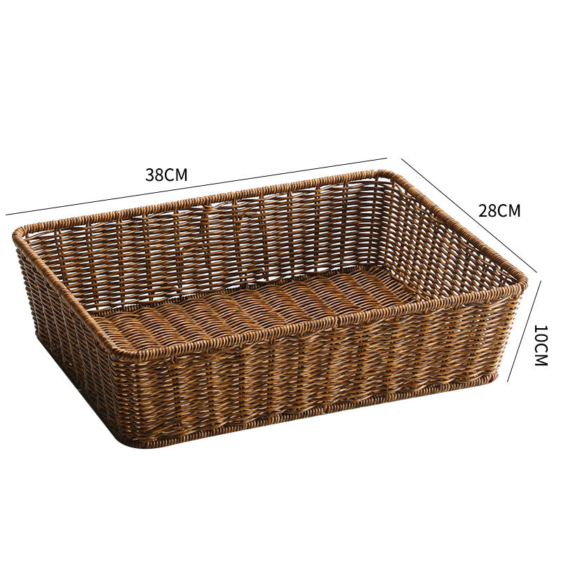 Unisex Rechteckiger Aufbewahrungskorb aus handgeflochtenem Material Karnz