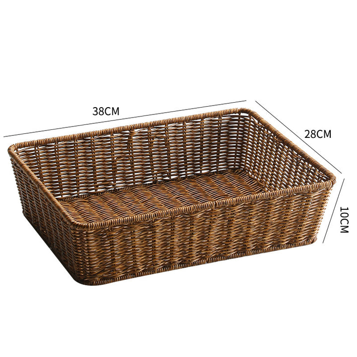 Unisex Rechteckiger Aufbewahrungskorb aus handgeflochtenem Material Karnz