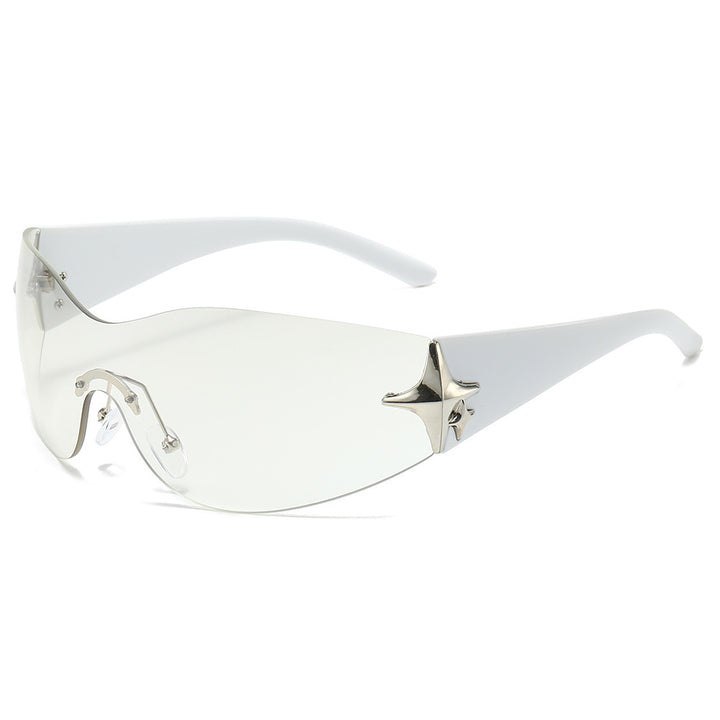 Futuristische Schildbrille mit metallischen Akzenten Karnz