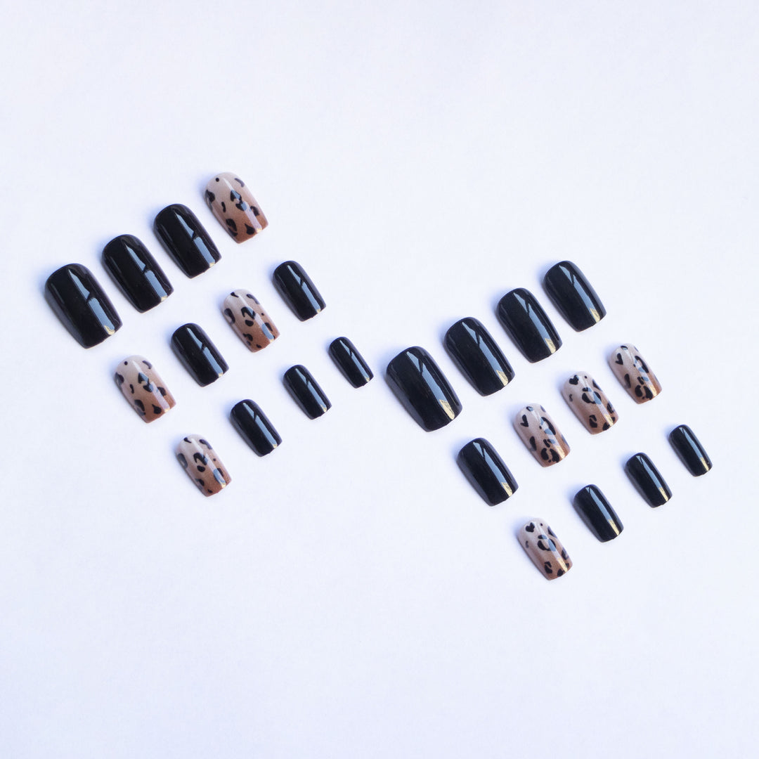 Künstlerisches Leopardenmuster Acryl-Nagelkunst-Set
