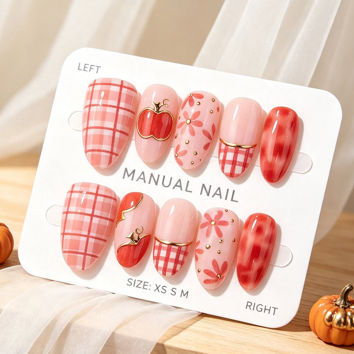 Künstlerisches fruchtinspiriertes Press-On-Nagelset