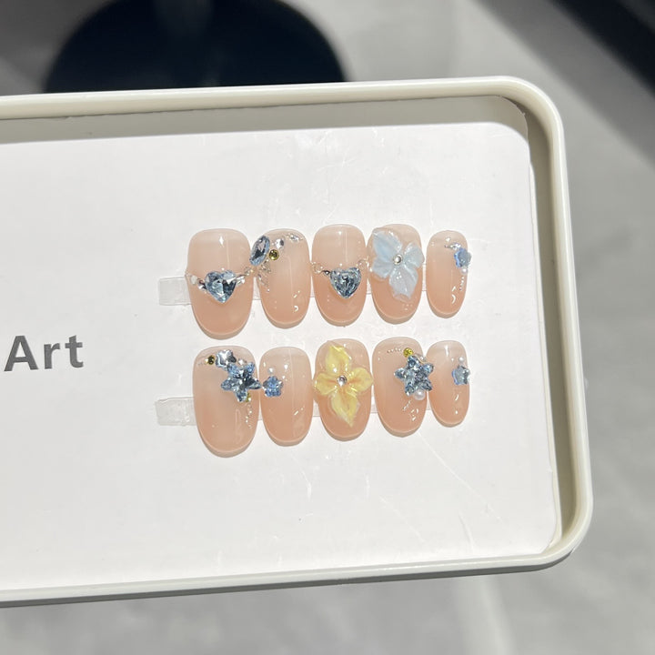 Künstlerische Blumendruck-Nagelspitzen Karnz