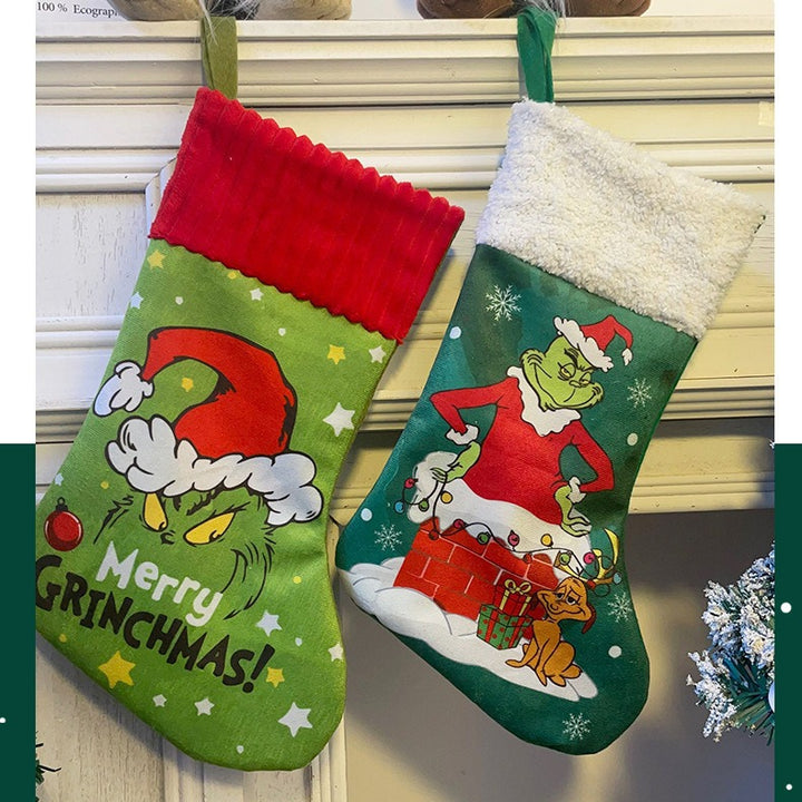 Lustiger Weihnachtsstrumpf mit Grinch-Motiv 1790250552
