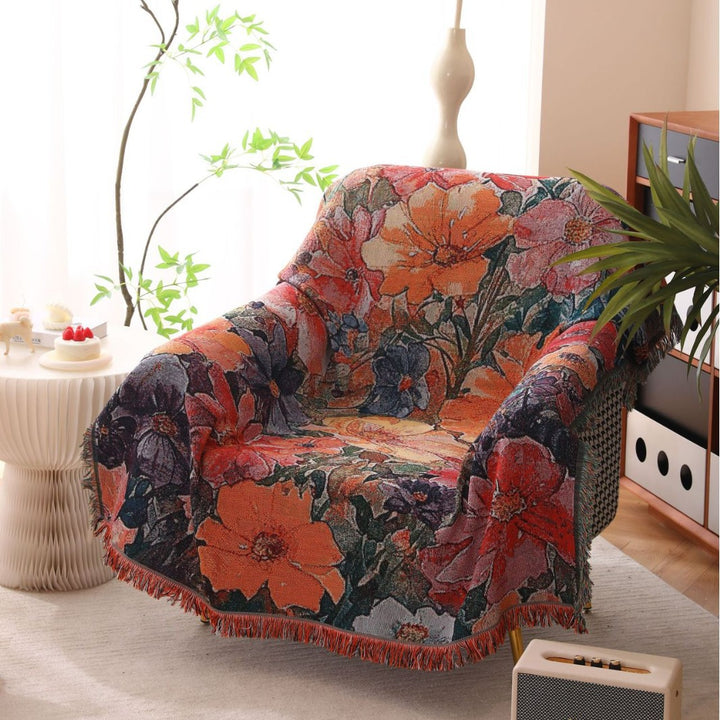 Florale Woven Werfen Decke