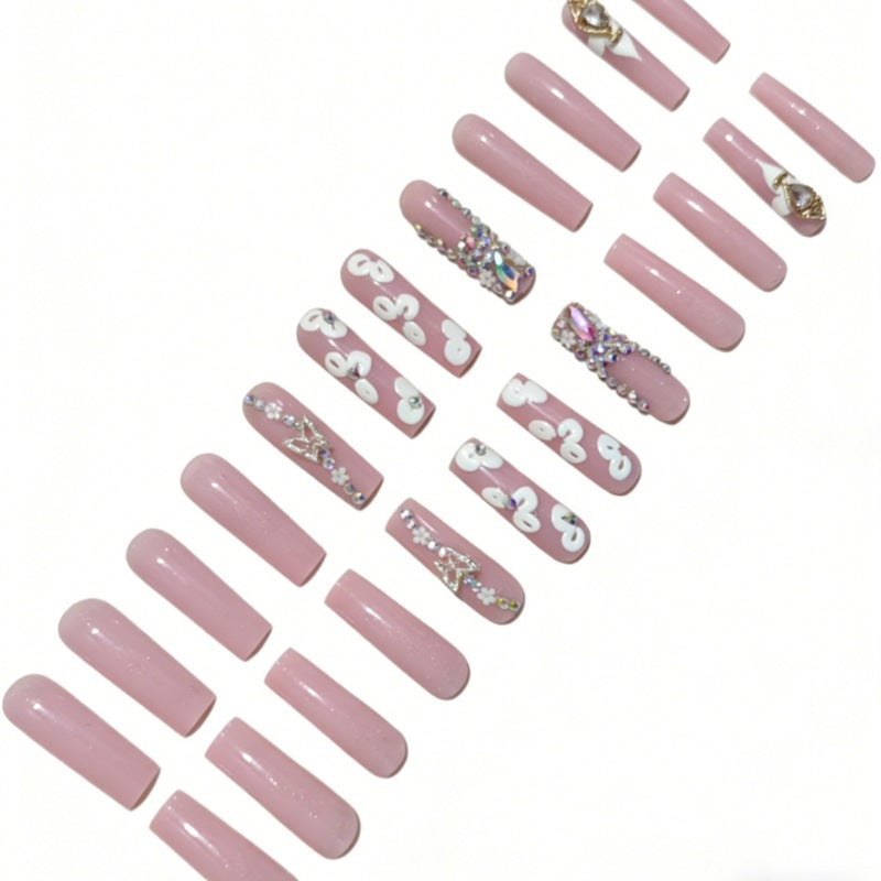 Luxus 3D Floral Press-On Nails Set Karnz