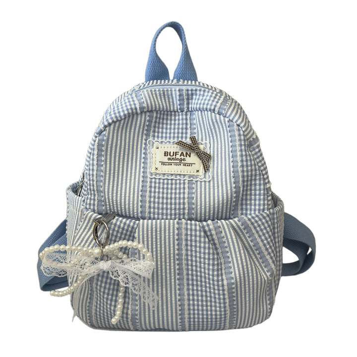 Stilvolle kleine karierten Muster Rucksack Karnz