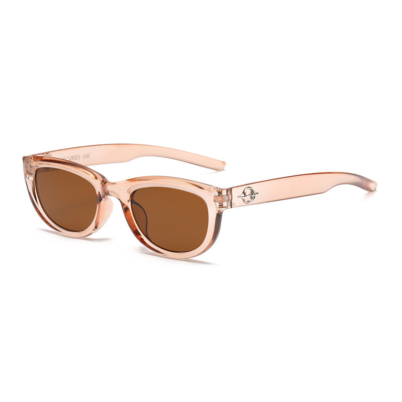 Damen elegante Kunststoffsonnenbrille im zeitgenössischen Design Karnz