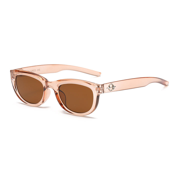 Damen elegante Kunststoffsonnenbrille im zeitgenössischen Design Karnz