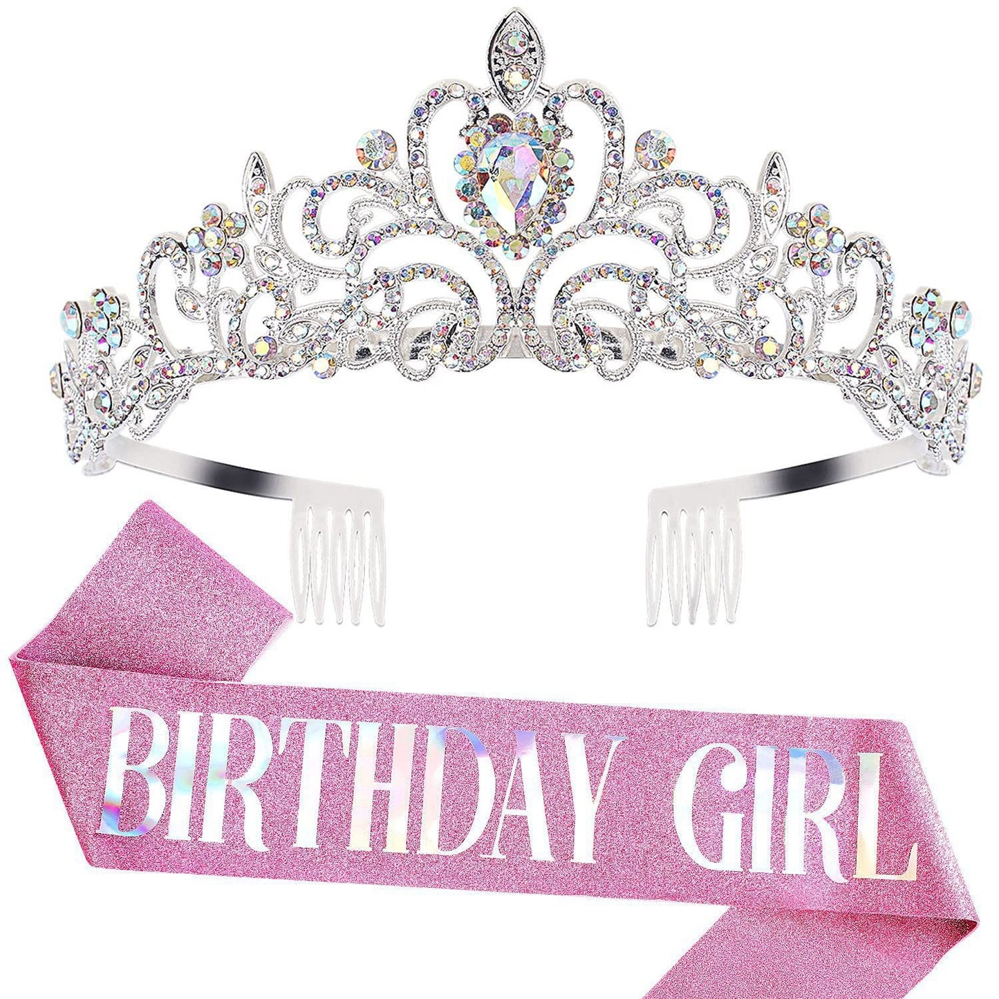 Damen Festliche Tiara mit schimmernden Strasssteinen Karnz