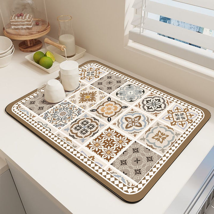 Elegante Mosaikmuster Küchenmatte Karnz
