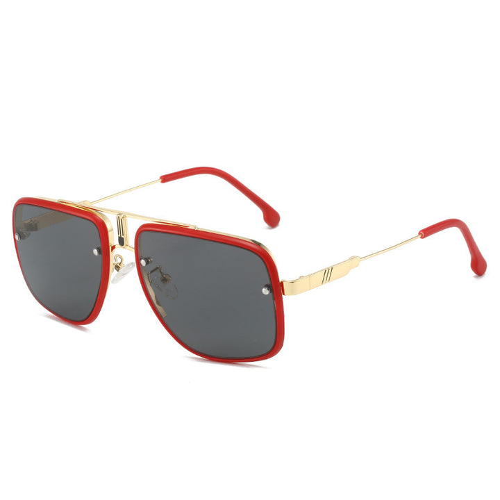 Damen modische Oversized-Sonnenbrille mit goldenen Akzenten Karnz