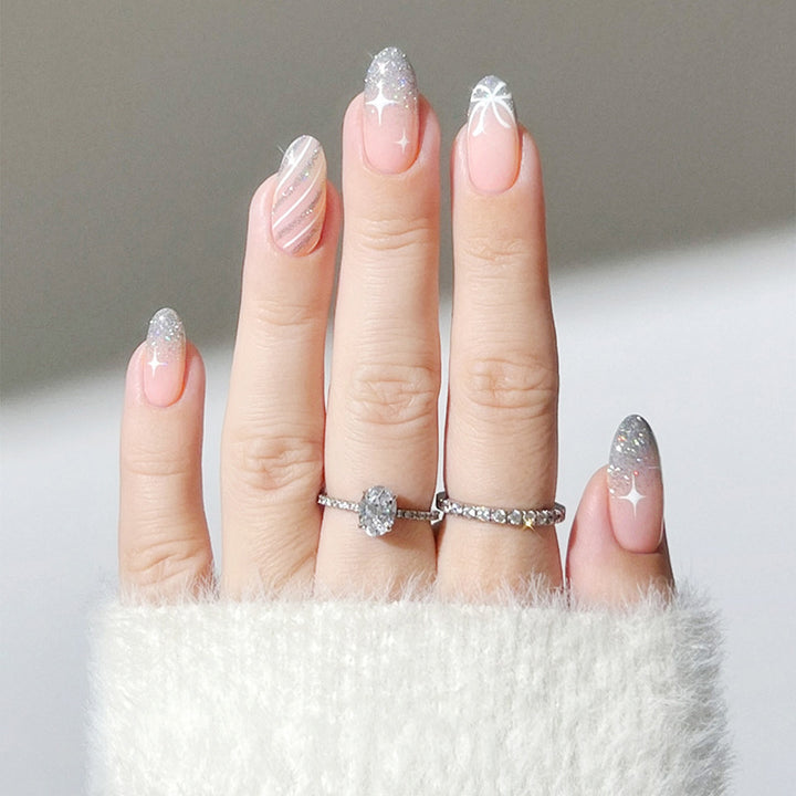Glamourös Stiletto Press-On Nagelkunst Design Karnz