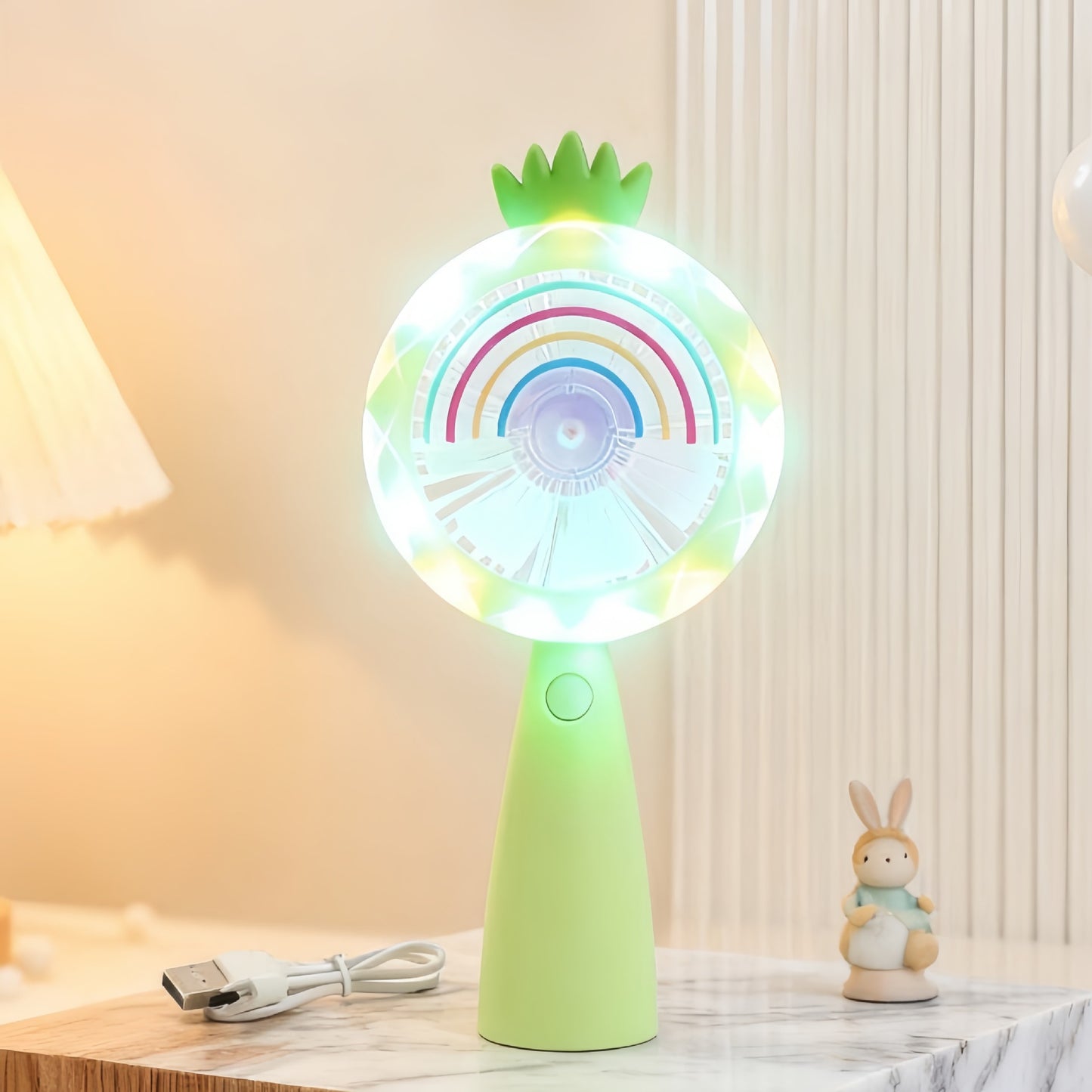 Damen Tragbarer USB Handventilator mit LED-Beleuchtung Karnz