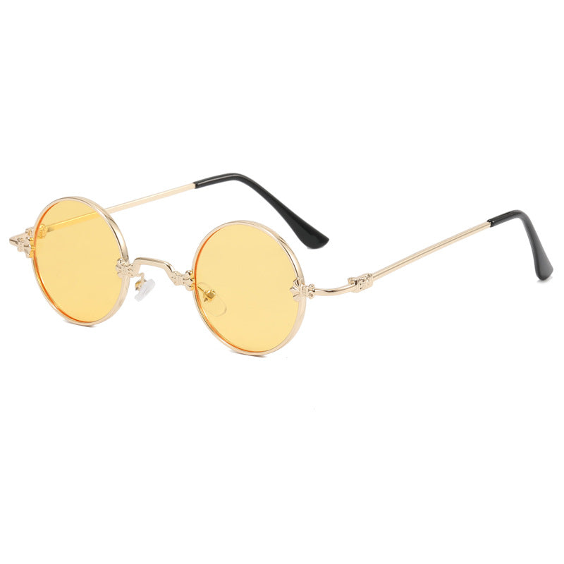 Damen modische runde Brille mit hochwertigem Metallrahmen und flexiblen Bügeln Karnz