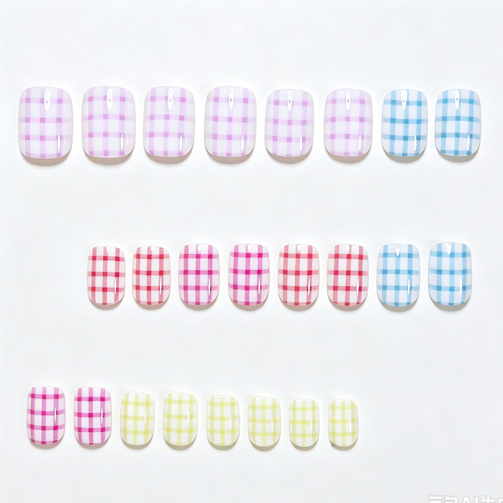Gingham Muster Nagelkunst Wraps Karnz