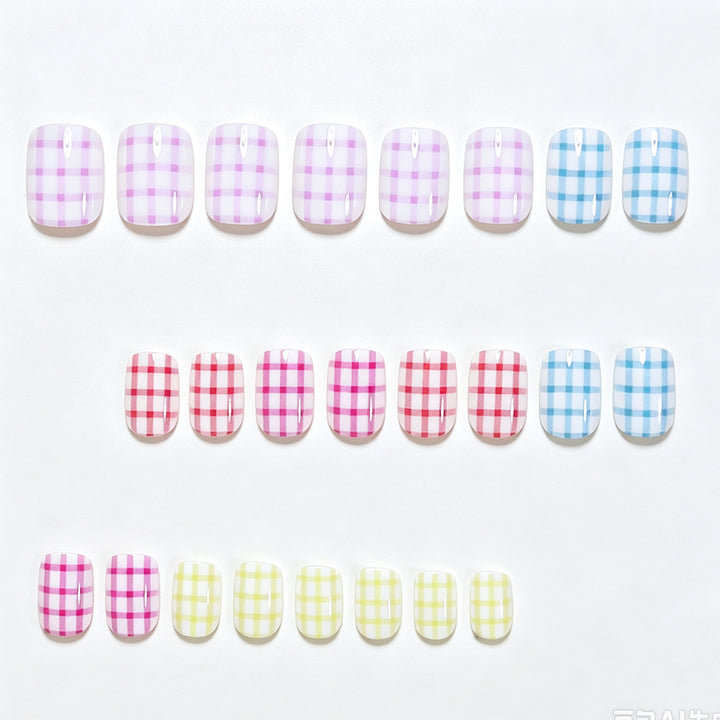 Gingham Muster Nagelkunst Wraps Karnz
