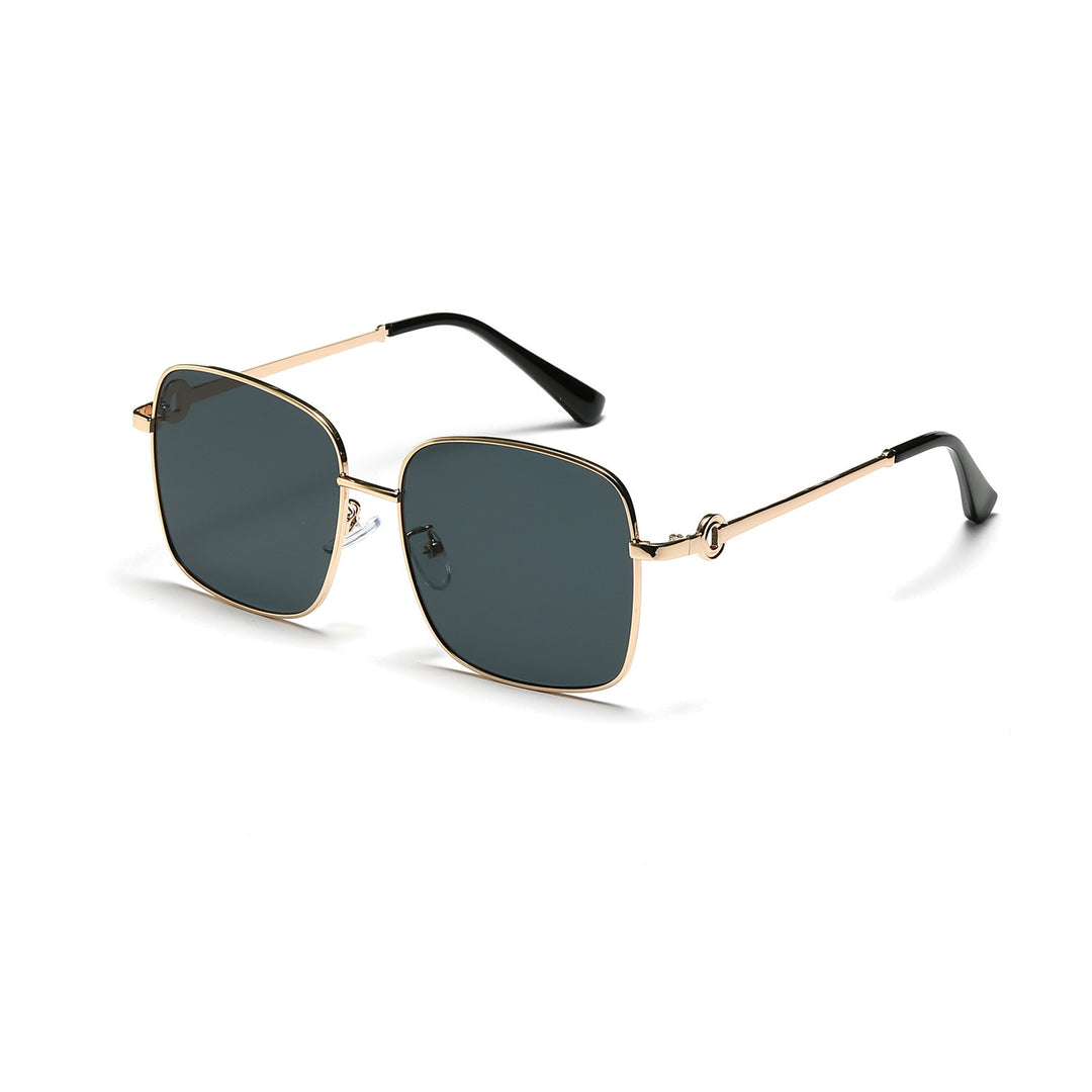 Damen elegante quadratische Sonnenbrille mit hochwertigem Metallrahmen Karnz
