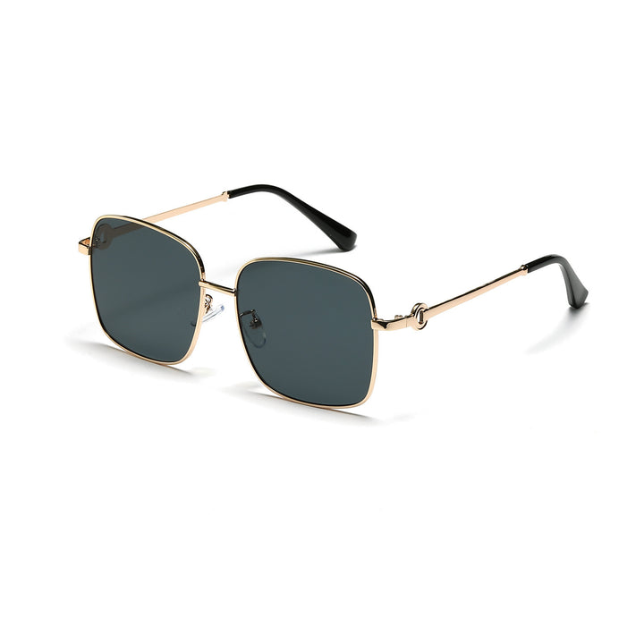 Damen elegante quadratische Sonnenbrille mit hochwertigem Metallrahmen Karnz