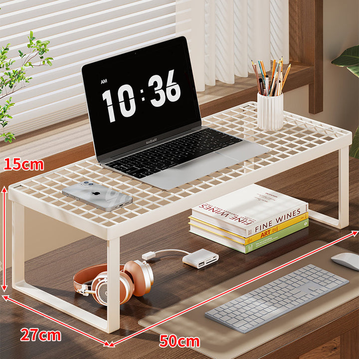 Grid-Top Desktop Laptop und Monitor Riser Regal mit erhöhtem offenem Unterlagerung
