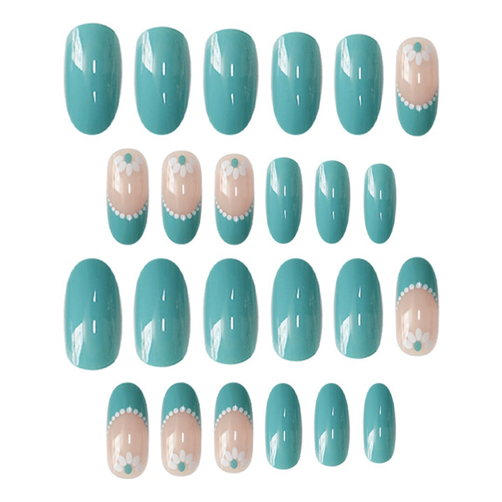 Elegantes florales Akzent-Nagelkunst-Set Karnz