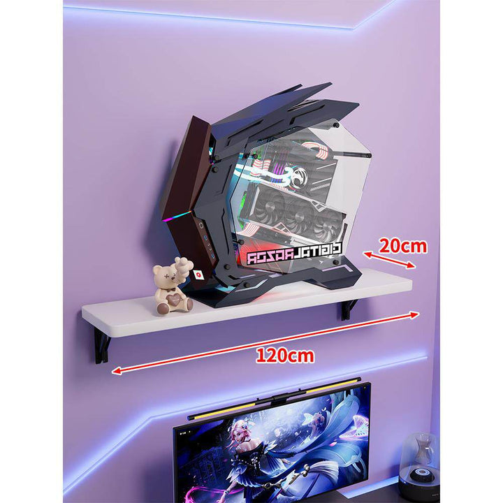 Wandmontage-Schwimmregal für Mid-Tower-Gaming-PC mit verstärkten Halterungen