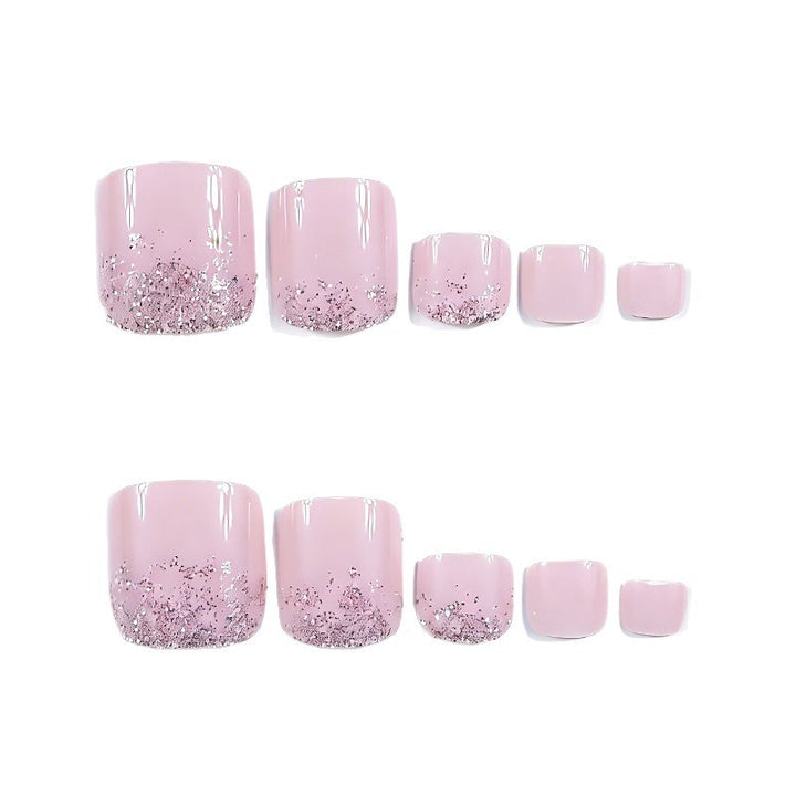 Elegante Glitter Ombre Zehennagelkunst Karnz