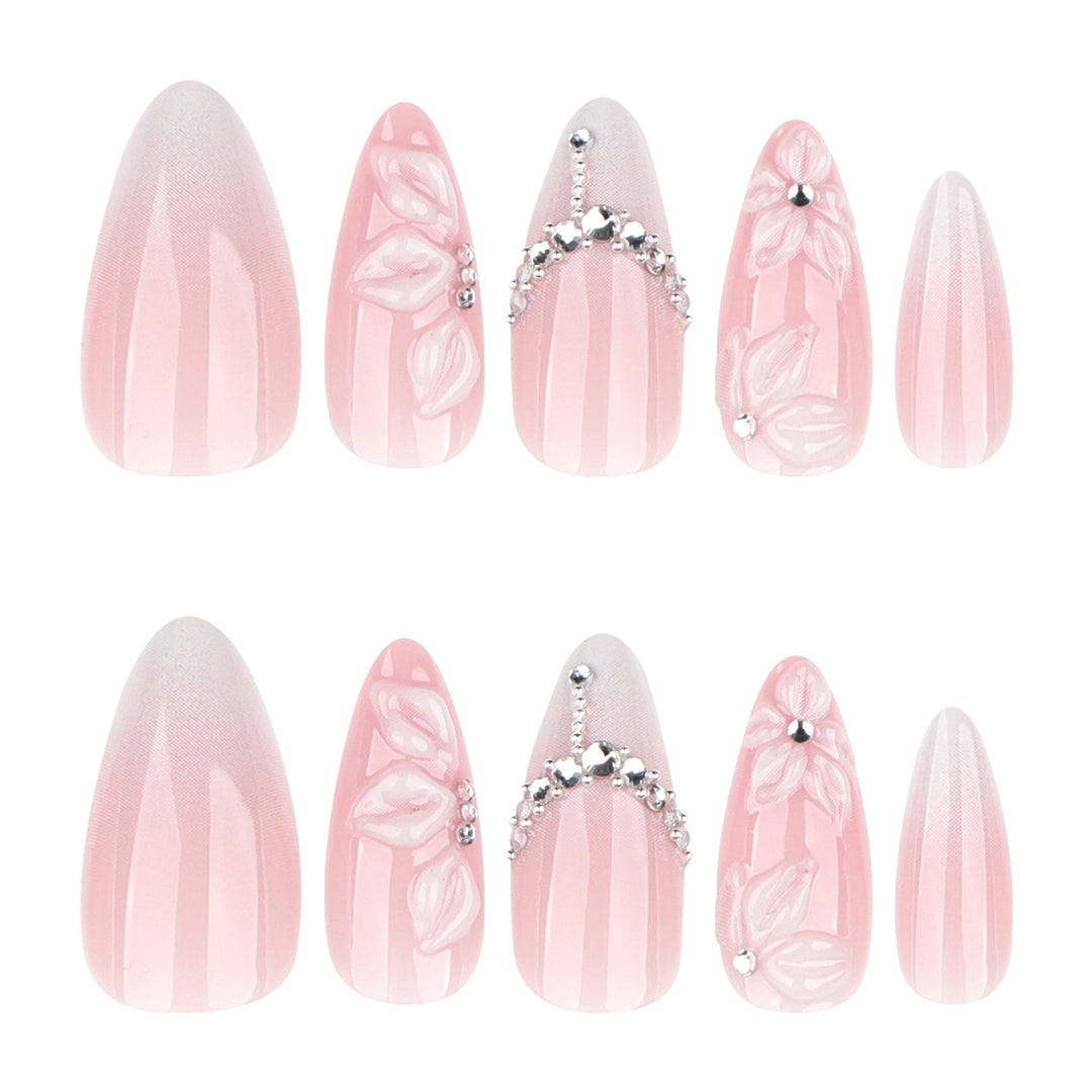 Acryl-Nagelverlängerungen mit elegantem Blumen-Design Karnz