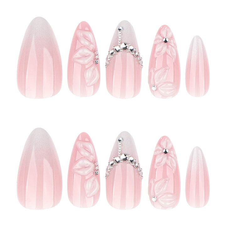 Acryl-Nagelverlängerungen mit elegantem Blumen-Design Karnz