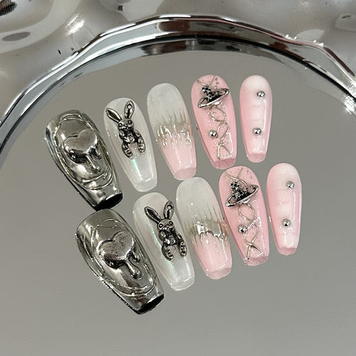 Dekorative Fantasy-Themen Press-On Nagelkunst